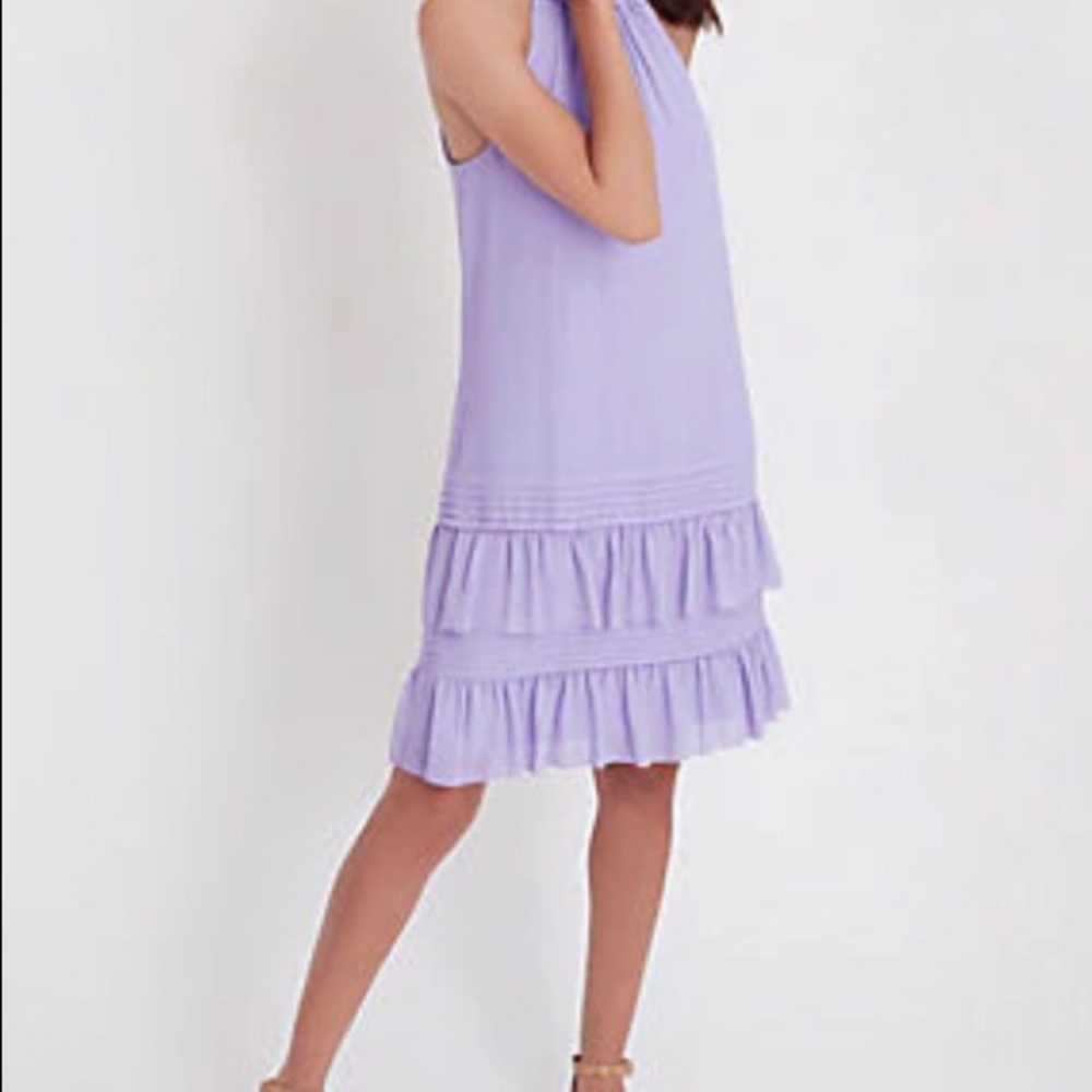Ann Taylor Flounce Halter Dress, Lavender Size S